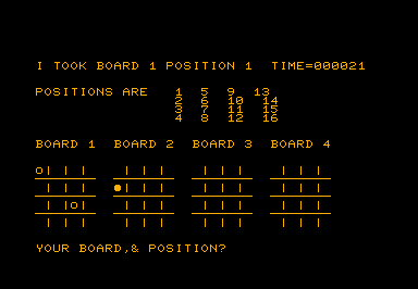 Qubic - 3D Tic Tac Toe game screenshot for Commodore PET